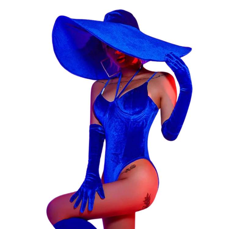 Retro Velvet Pop Diva Bodysuit