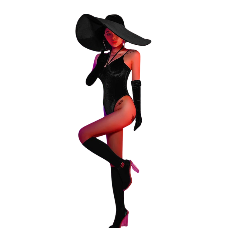 Retro Velvet Pop Diva Bodysuit