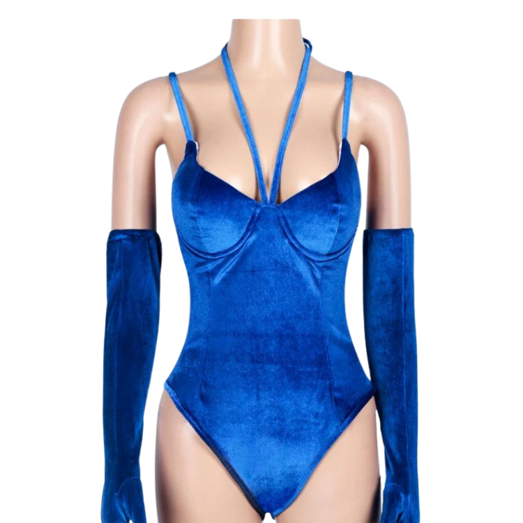 Retro Velvet Pop Diva Bodysuit