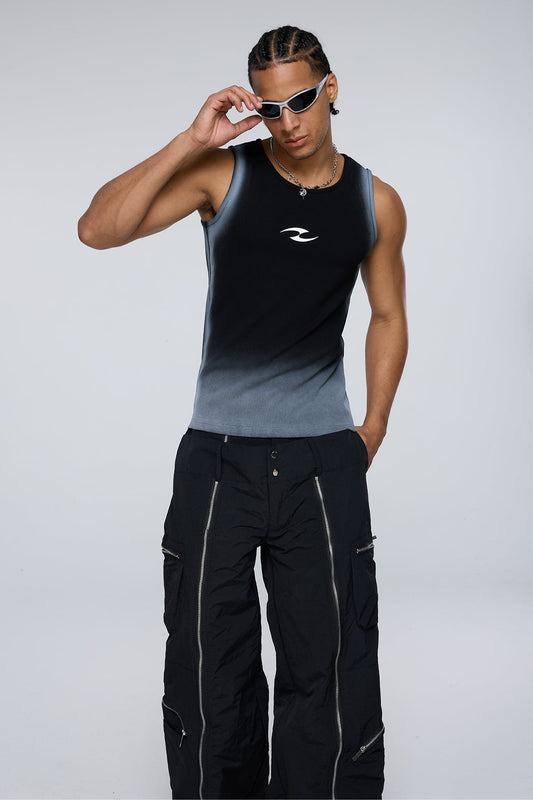 Rigid Chaos Stripe Tank Top Black