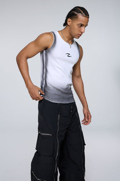 Rigid Chaos Stripe Tank Top White