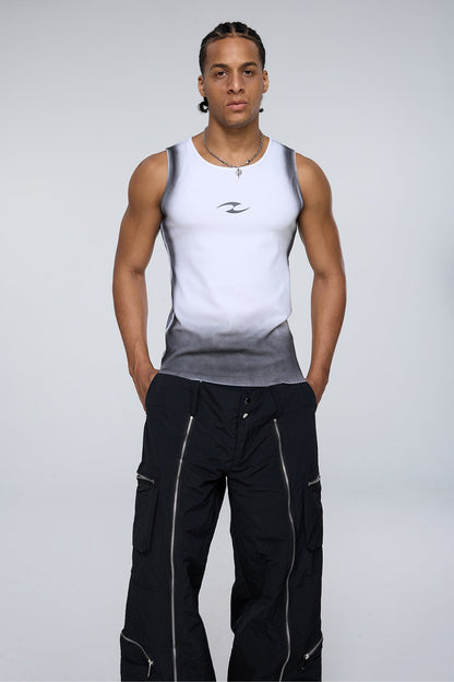Rigid Chaos Stripe Tank Top White