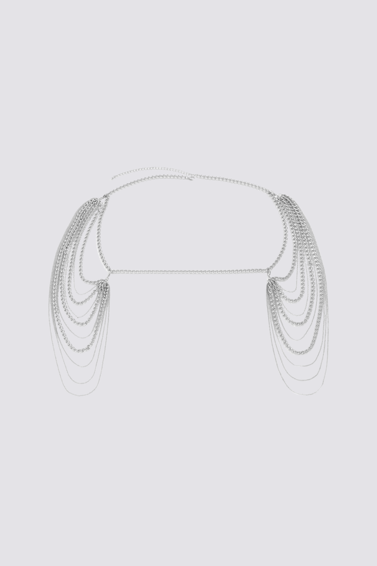 Rigid Luster Metal Fringe Body Chain Silver
