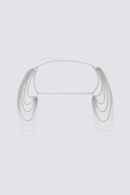 Rigid Luster Metal Fringe Body Chain Silver