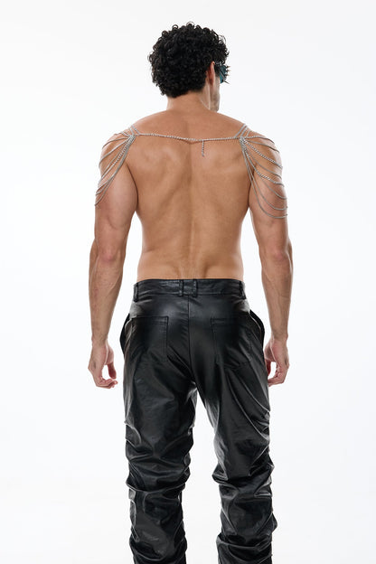 Rigid Luster Metal Fringe Body Chain Silver