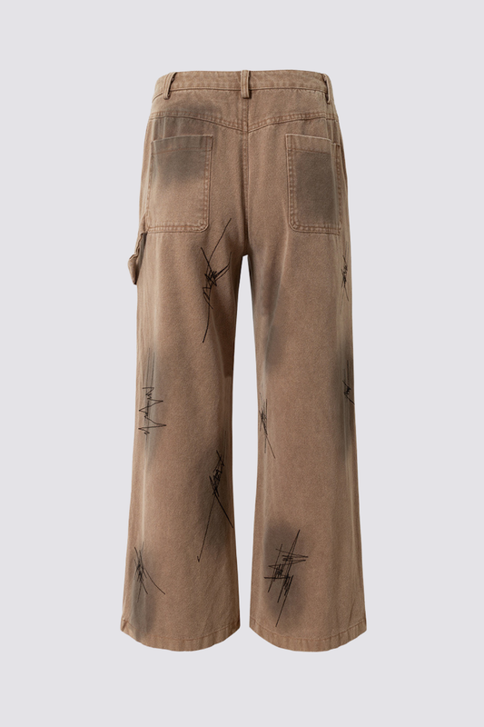 Riot Code Dye Wide Leg Jeans