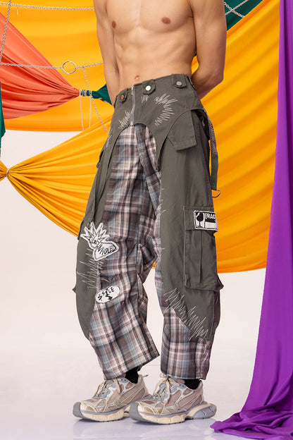 Road Silence Plaid Wide Leg Jeans