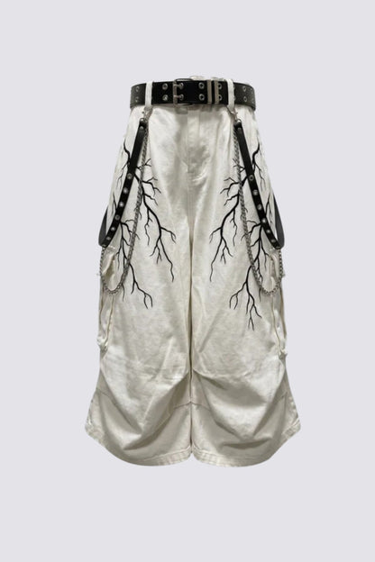 Rugged Cloth Print Cargo Pants