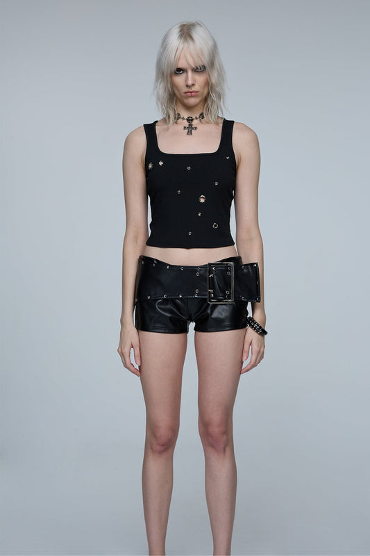 Rugged Crop Eyelet Tank Top