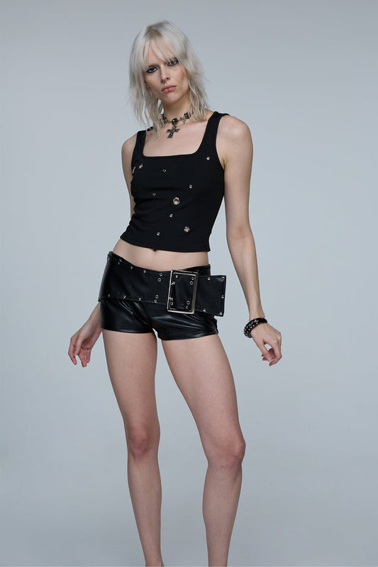 Rugged Crop Eyelet Tank Top