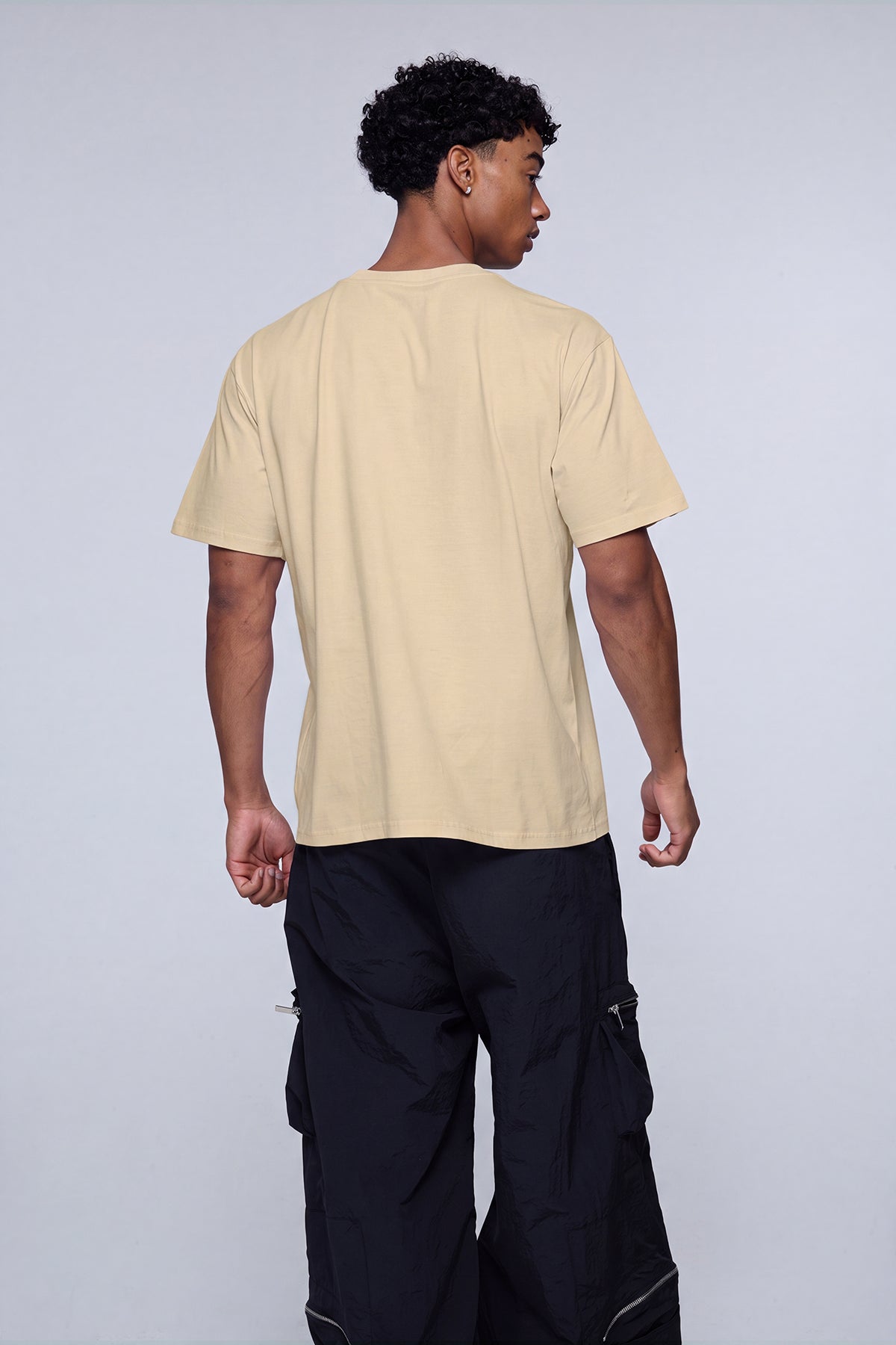 Rugged Mark Print T-Shirt Apricot