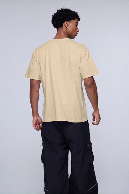 Rugged Mark Print T-Shirt Apricot