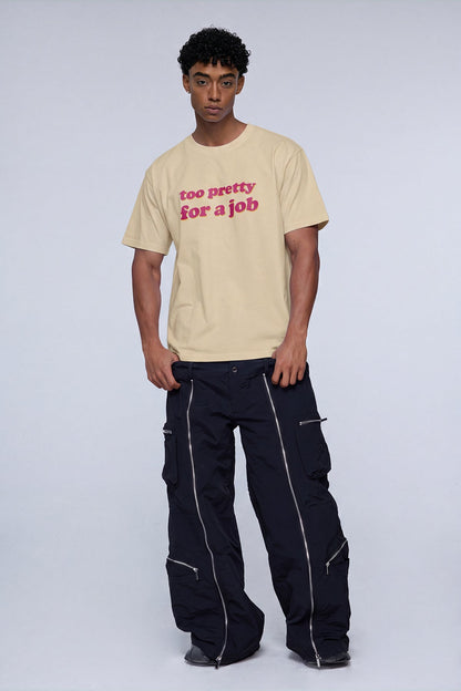 Rugged Mark Print T-Shirt Apricot