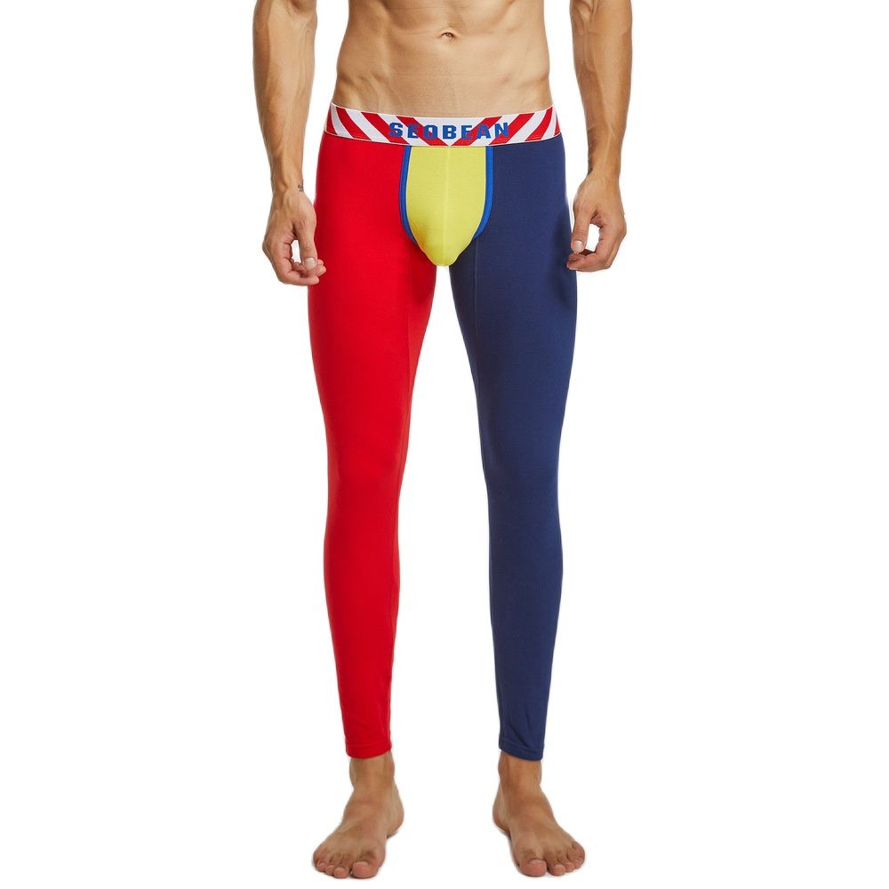 SEOBEAN Color Block Thermal Long Johns
