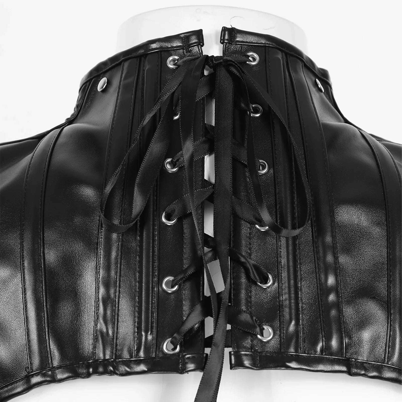 PU Leather High Collar Kink Harness