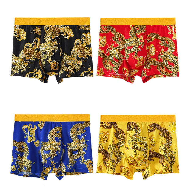 Dragon Daddy Bold Print Men’s Boxer Shorts (4 Pack)