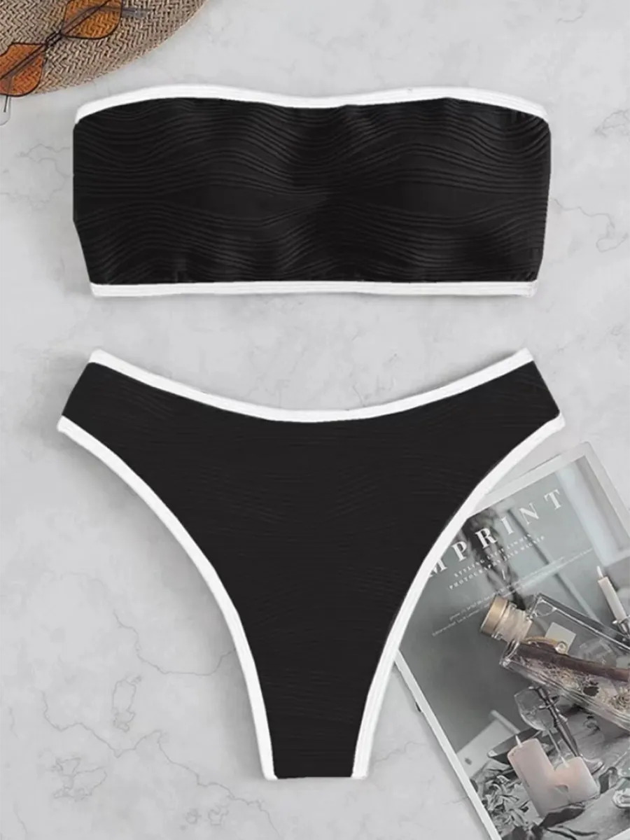 Contrasting Bikini Set
