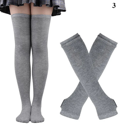 Matching Thigh High + Handwarmer Set