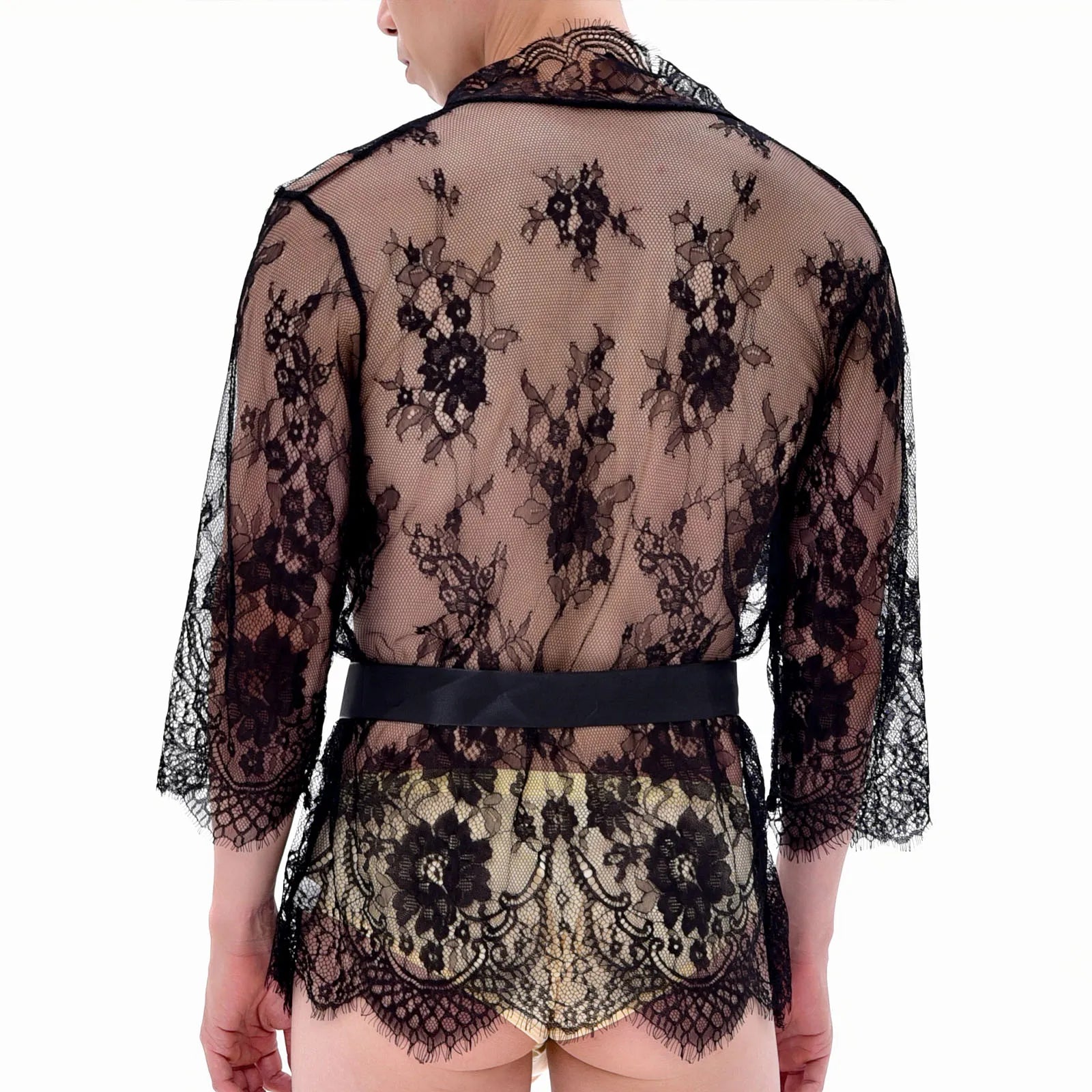 Lace Dreamer Short Floral Male Kimono