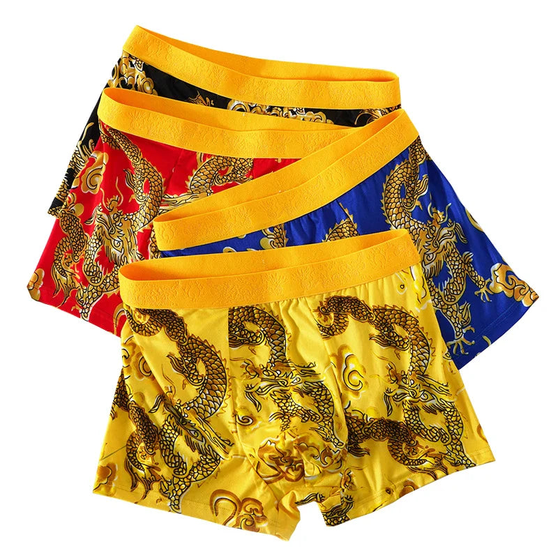 Dragon Daddy Bold Print Men’s Boxer Shorts (4 Pack)