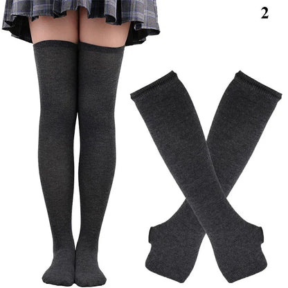 Matching Thigh High + Handwarmer Set