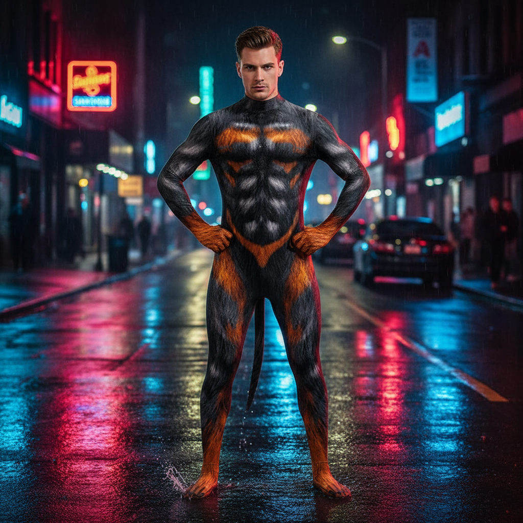 Rottweiler Fantasy Fetish Bodysuit With Tail