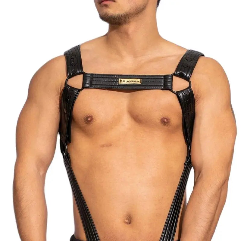 Sexy PU Leather Cock Ring Penis Harness
