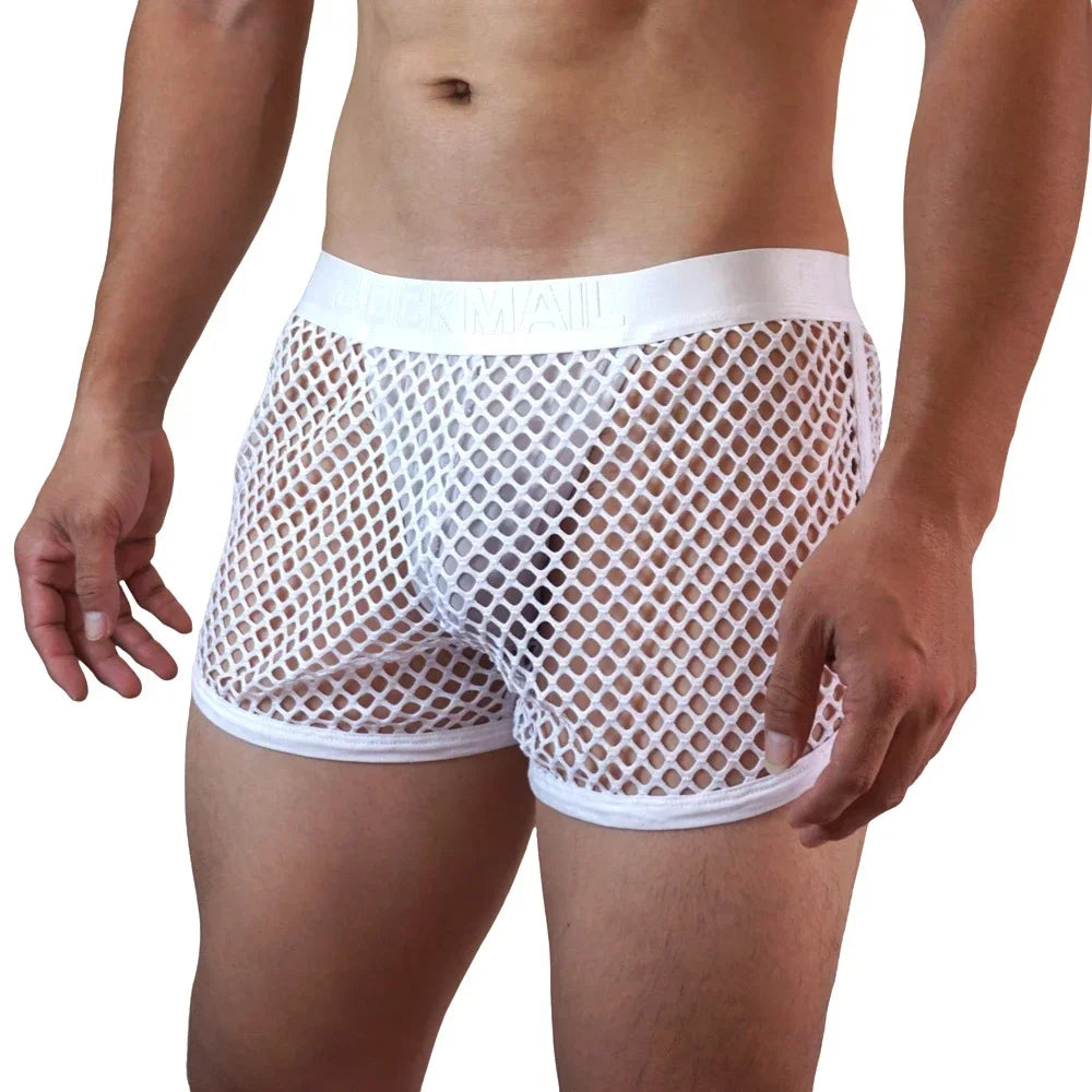 Jockmail 'Reveal All Fishnet' Underwear Shorts