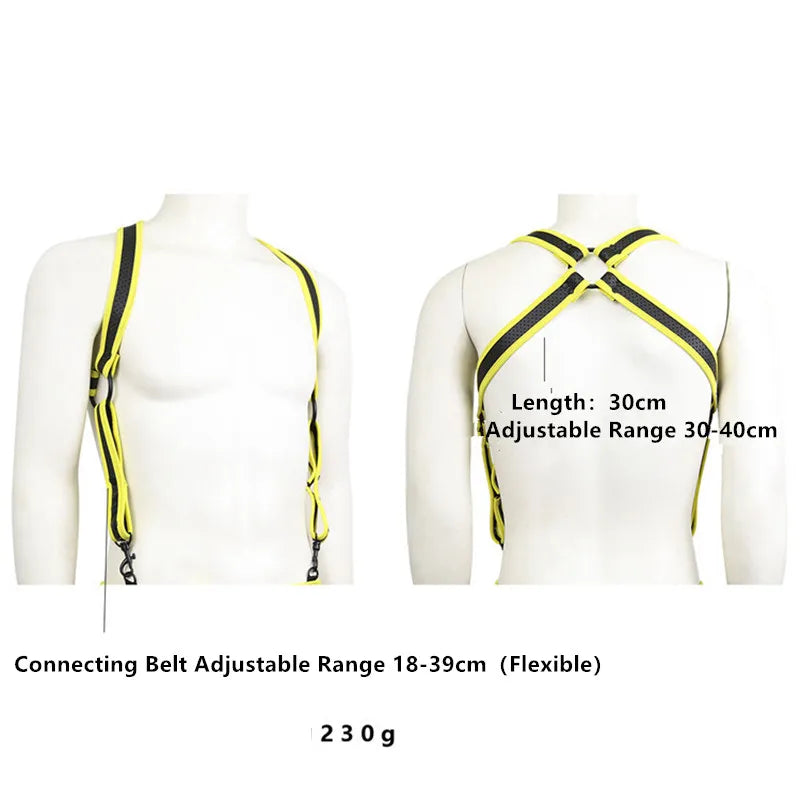 Neoprene Backless Fetishwear Suspenders