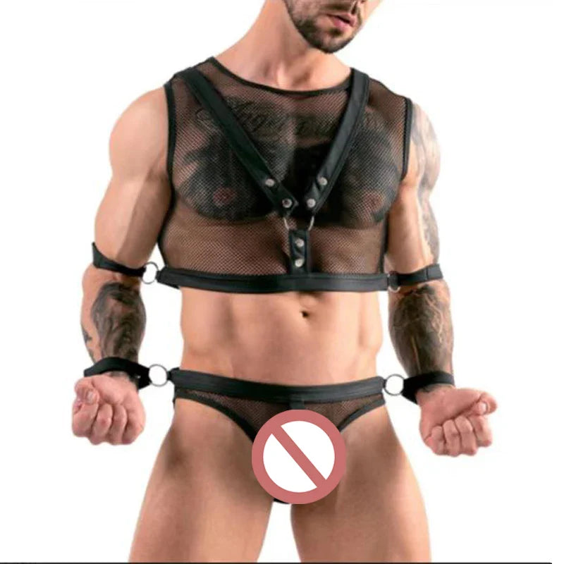 Sheer Dom Mesh Harness Costume