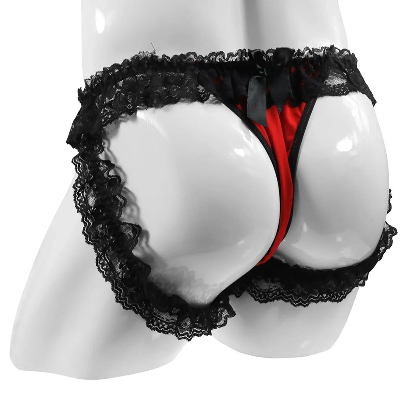 Frilly Lace Sissy Thong With Bulge Lift