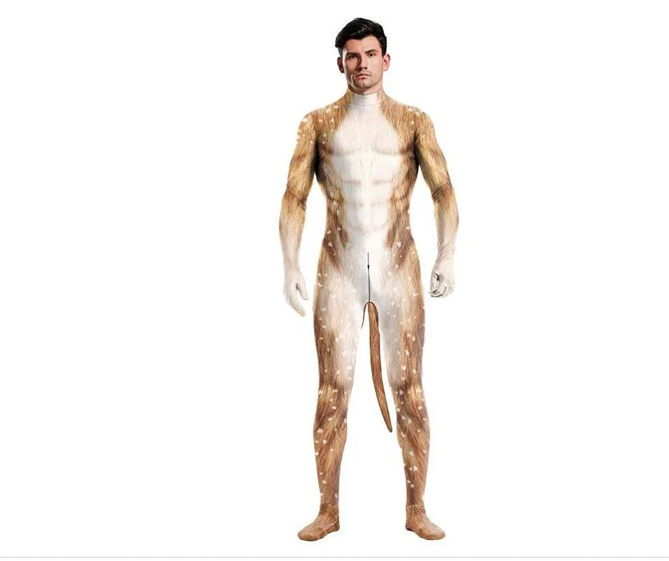 Monkey Fantasy Fetish Bodysuit With Tail