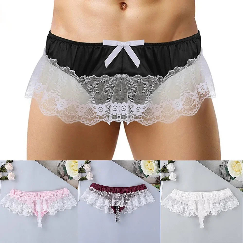 Bow & Lace Sissy Panties