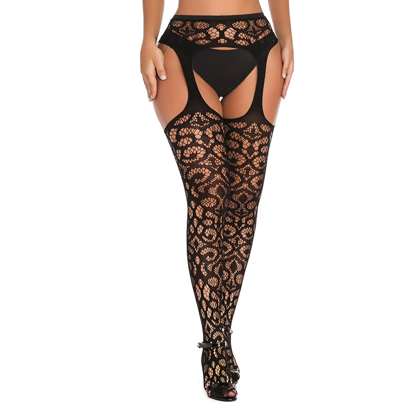 Lace Thigh High Stockings + Suspender Garter Belt