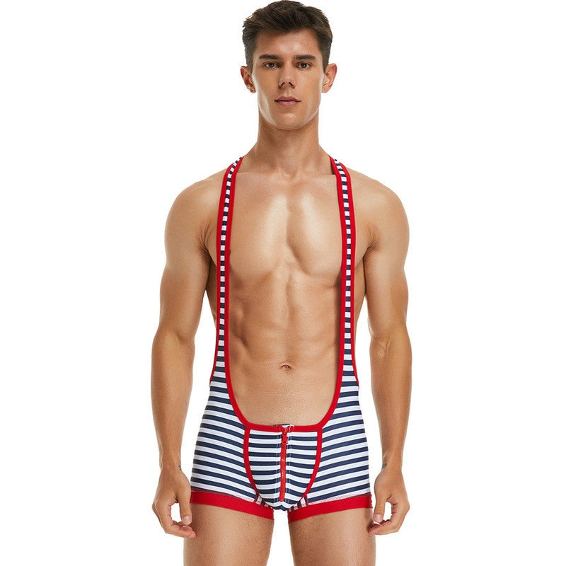 Seobean Sexy Zip Pouch Male Bodysuit