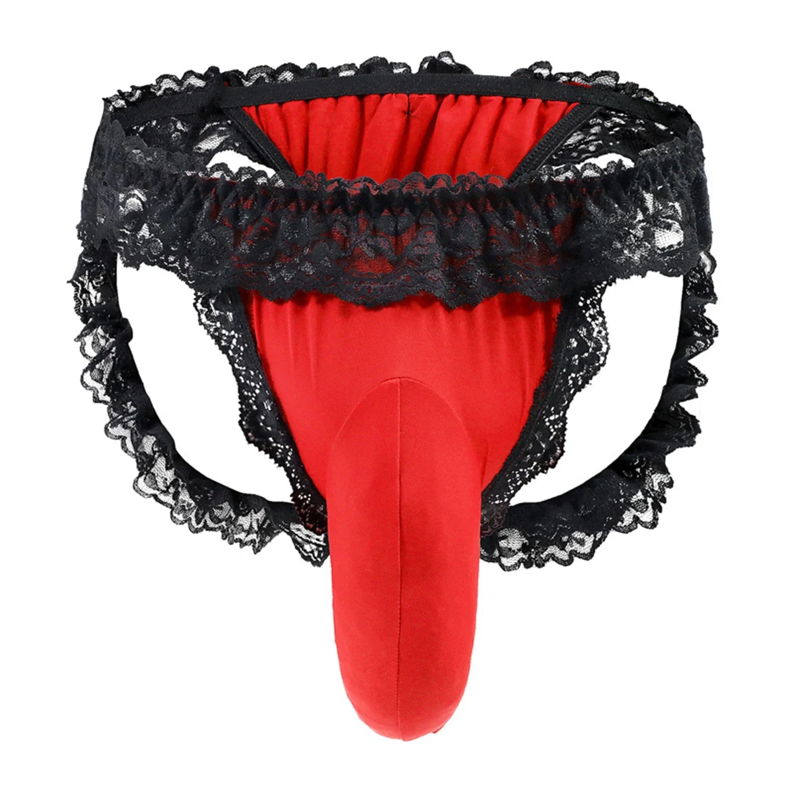 Frilly Lace Sissy Thong With Bulge Lift