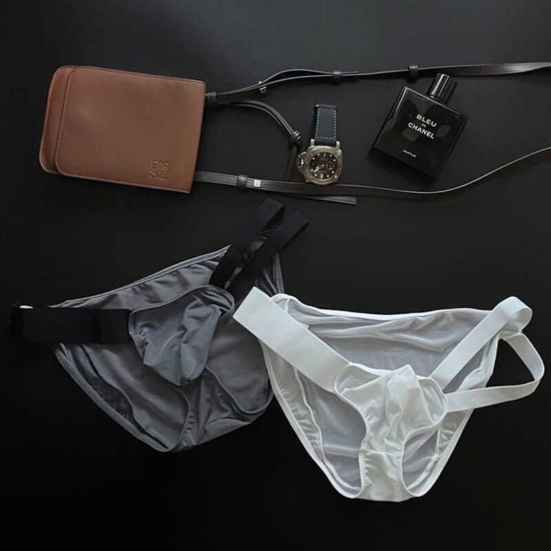 D.M Nylon Low Waist Sexy Mesh Erotic Briefs