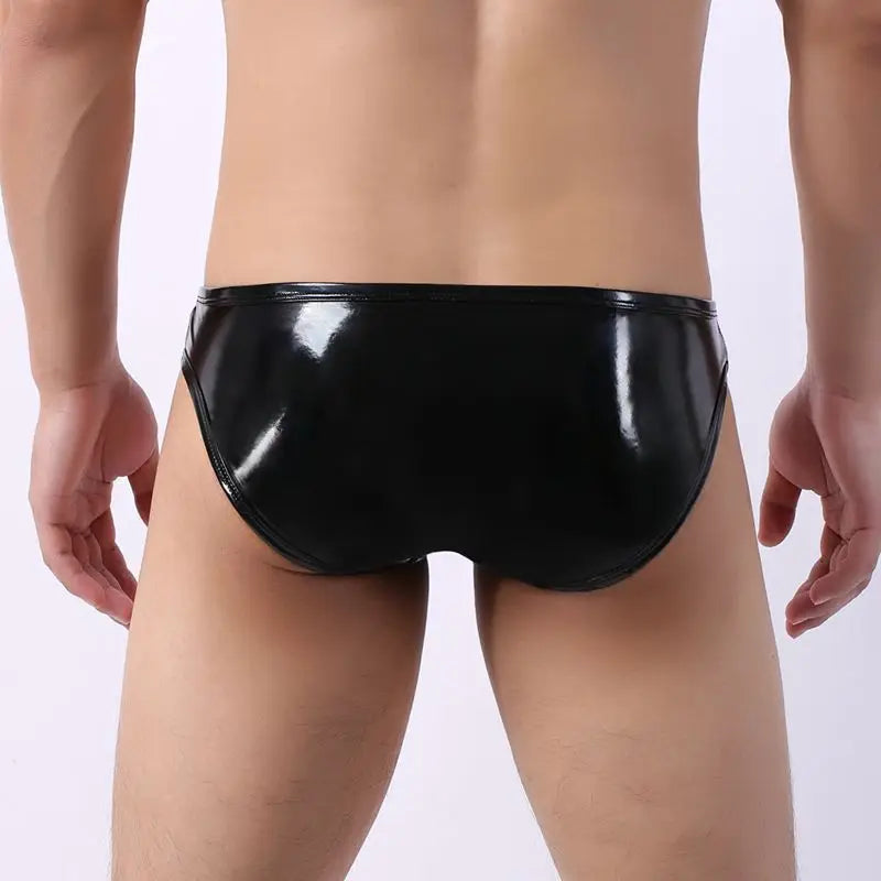 Men's Sexy Patent Leather Briefs