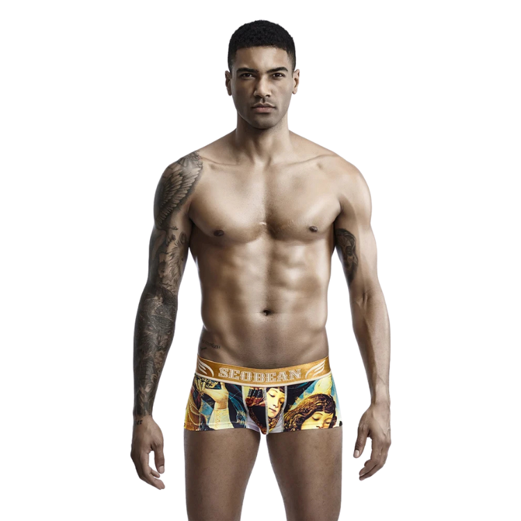 SEOBEAN Luxe Print Silk Low-Waist Boxers