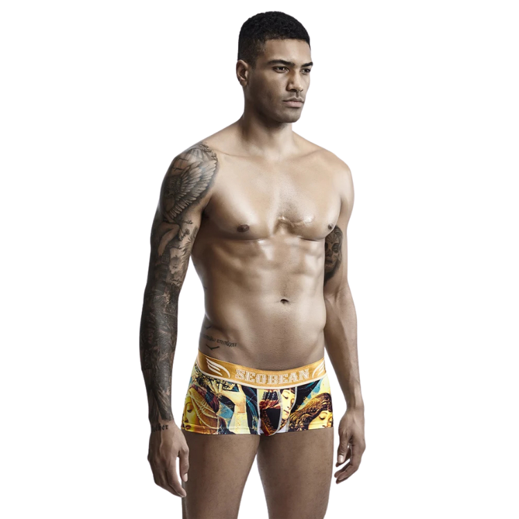 SEOBEAN Luxe Print Silk Low-Waist Boxers