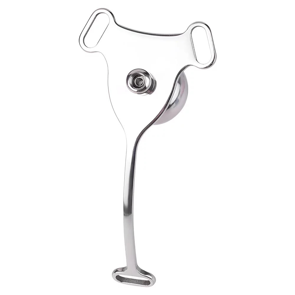 SISSY CHASTITY METAL INVERTED PATCHES THREE-WAY BELT