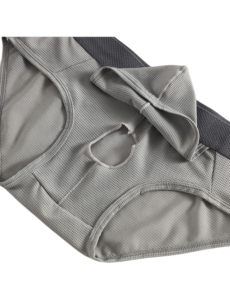 3 Pack Men's Low-Rise Mesh Briefs with Breathable Support & Convenience Fly