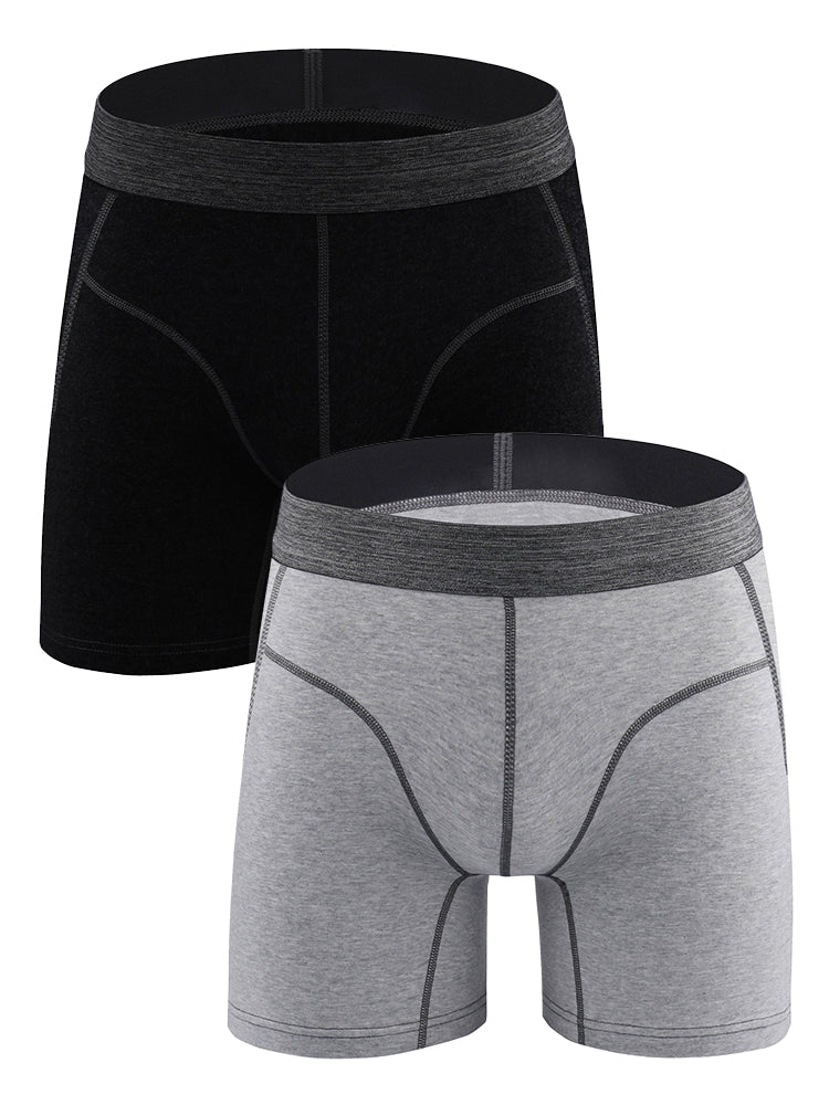 Men's Sport Anti-Chafing Cotton Boxer Briefs