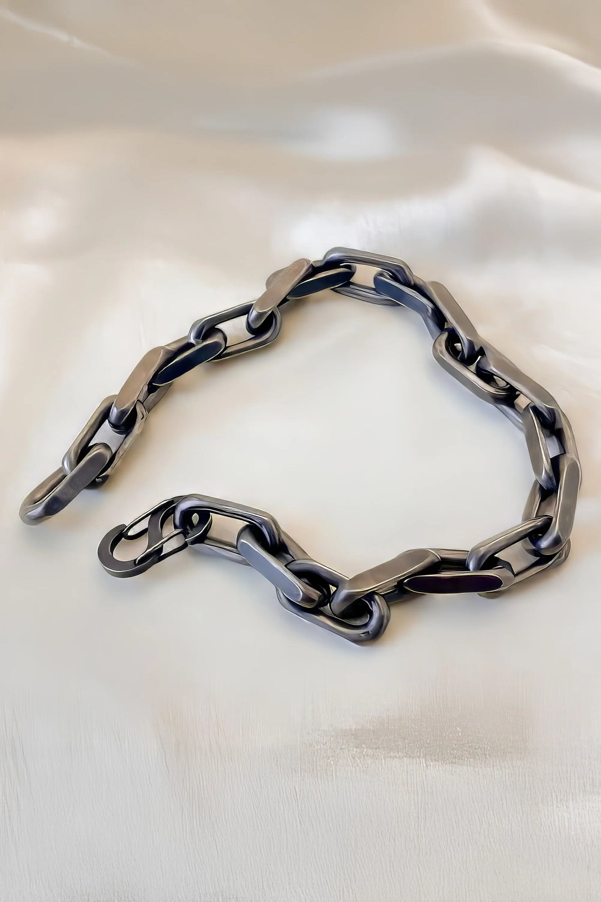 Industrial Style 8mm Cuban Chain Bracelet with Square Lock