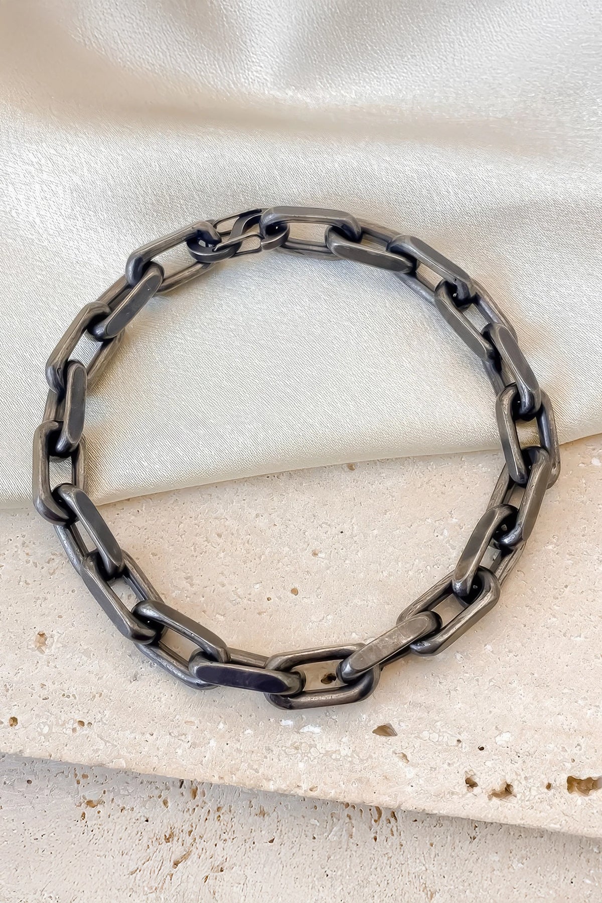 Industrial Style 8mm Cuban Chain Bracelet with Square Lock