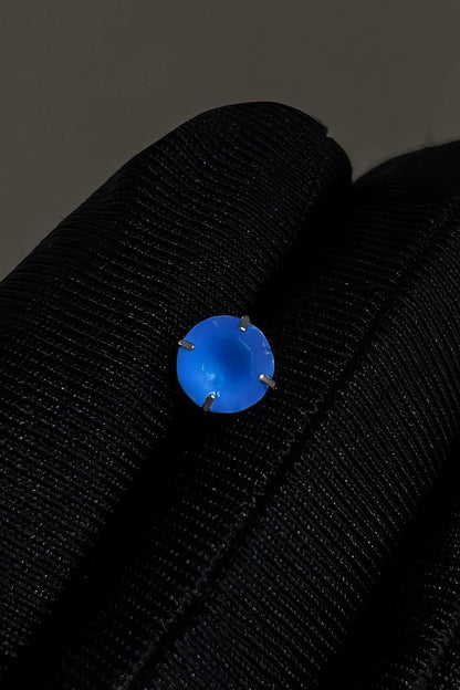 Blue Tulip Matte Titanium Steel Stud Earrings