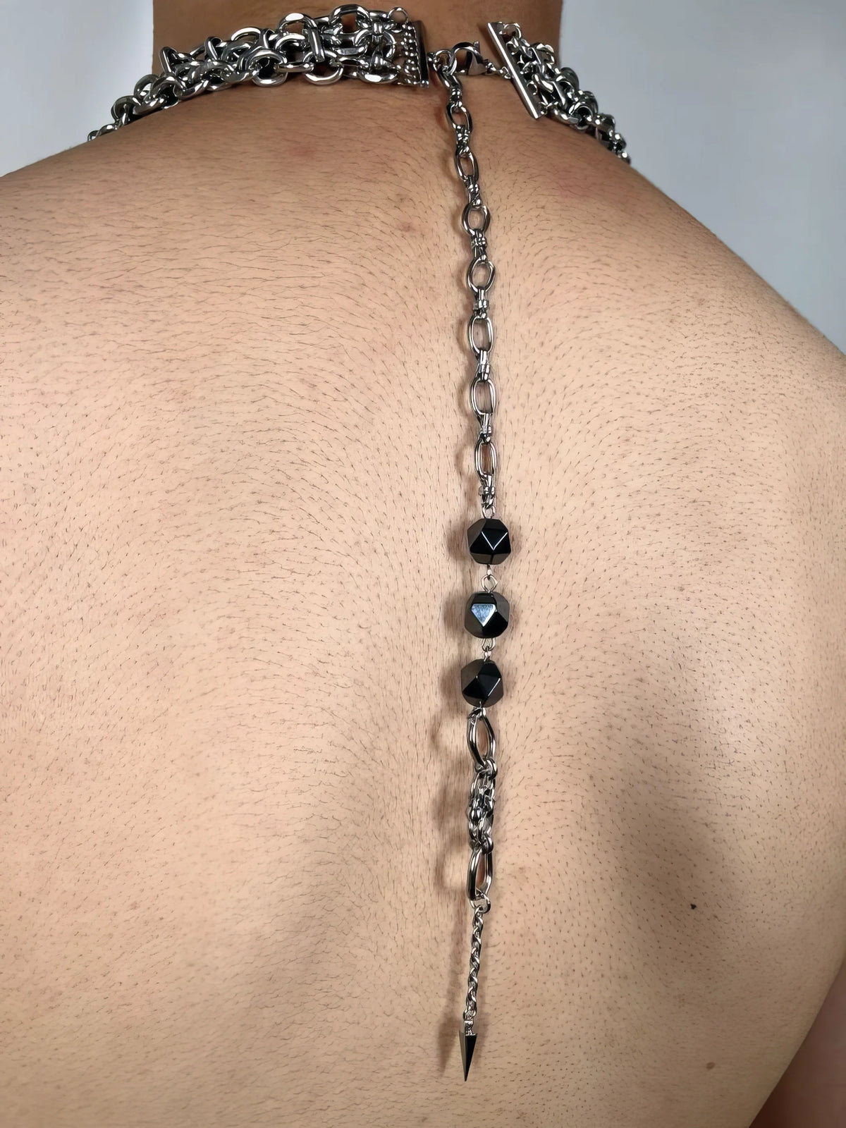 Unisex Punk Studded Multi-Layer Necklace