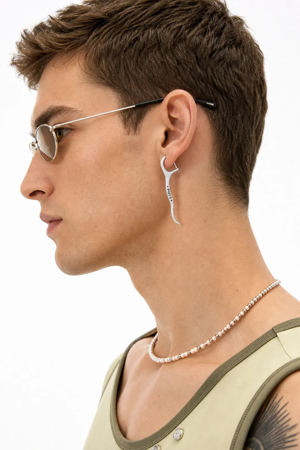 Industrial Stud Earrings – Floss-Shaped, Distressed Matte