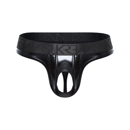 SUKREW FETISH Wet Look U-Style Classic Thong Fetish Black