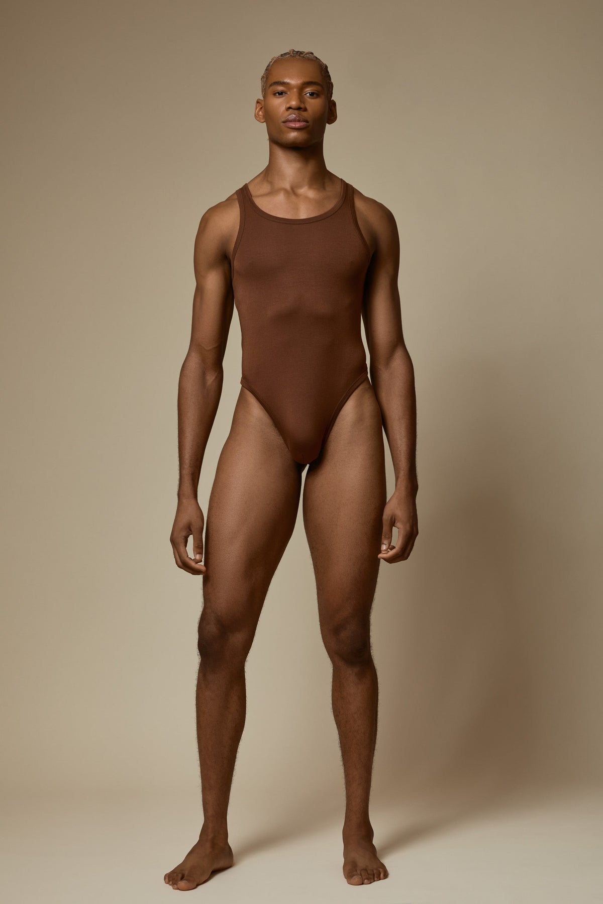WHISPER THONG BODY SUIT SECOND SKIN - CACAO